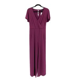 NWT Lane Bryant Flutter Sleeve Faux Wrap Jumpsuit